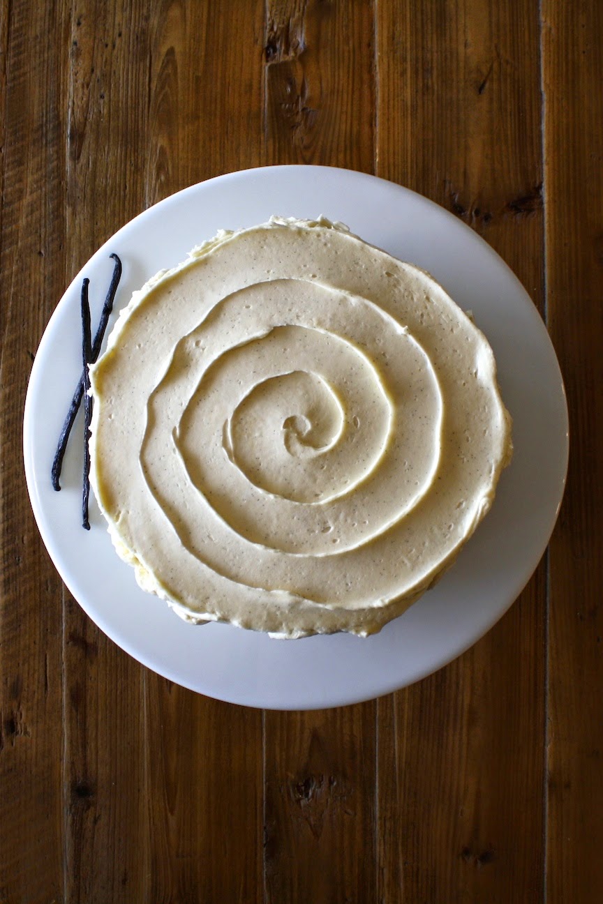 Overhead shot showing the buttercream swirl