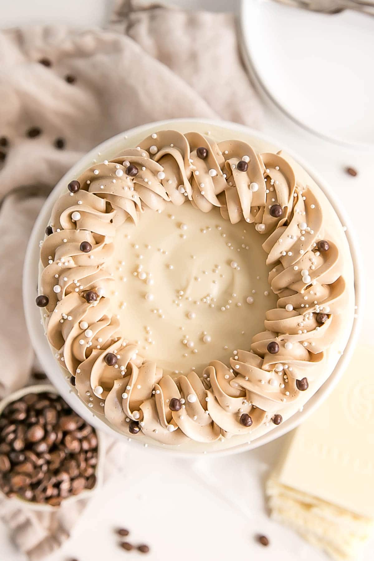 Overhead shot of the cake.